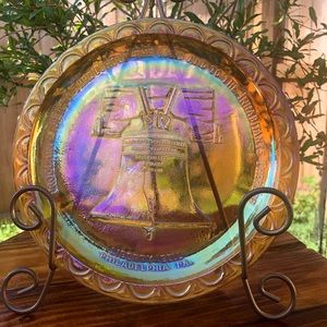 Vintage Carnival Glass Liberty Bell Plate